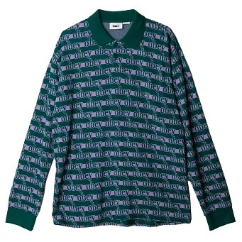 Рубашка поло Obey Interlock Logo Jaquard Ls Polo